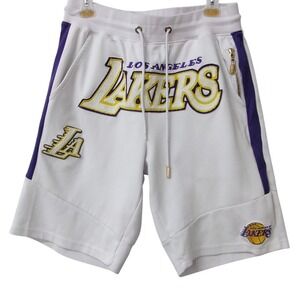 Pro Standard Los Angeles Lakers White Chenille Patch Athletic Shorts Medium
